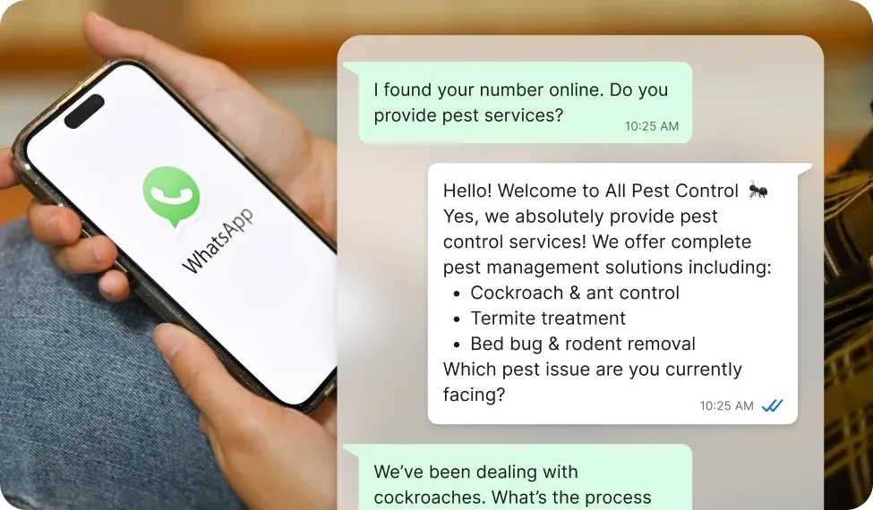 Answer Questions & Take Bookings on WhatsApp, Anytime