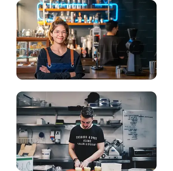 Independent business owners at work